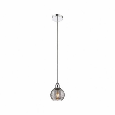 Athens Deco Swirl - 1 Light Stem Hung Mini Pendant In Industrial Style-7.63 Inches Tall and 5.88 Inches Wide