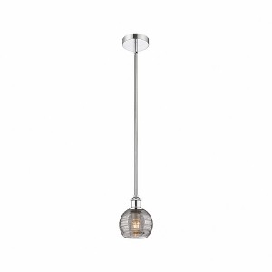 Athens Deco Swirl - 1 Light Stem Hung Mini Pendant In Industrial Style-7.63 Inches Tall and 5.88 Inches Wide - 1 of 1