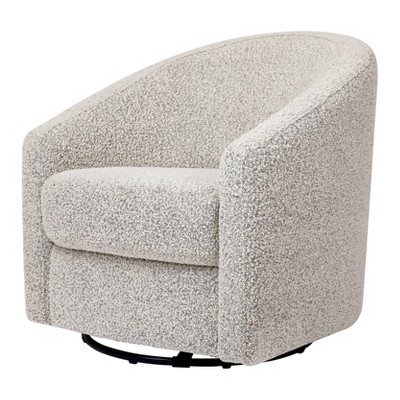 Babyletto Madison Swivel Glider, Greenguard Gold Certified - Black/White Boucle