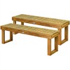 Tangkula Set of 2 Patio Garden Dining Bench Acacia Wood Bench - 4 of 4