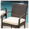 Cordoba 2pk Wicker Patio Dining Chair with Cushion - Brown - Christopher Knight Home - 3 of 4