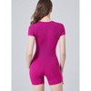 DOMETOUR Zippered One Piece jumpsuit Short Sports Yoga Jumpsuit for Women - 3 of 4