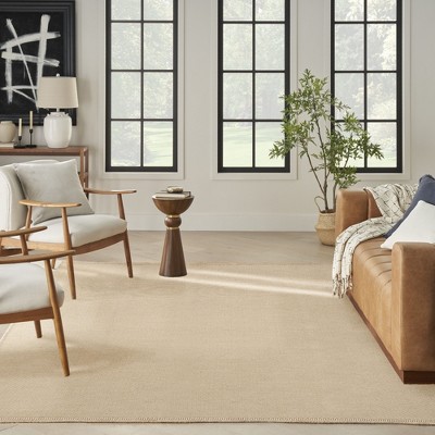 Natural Flat Woven Geometric Washable 8' x 10' Rug