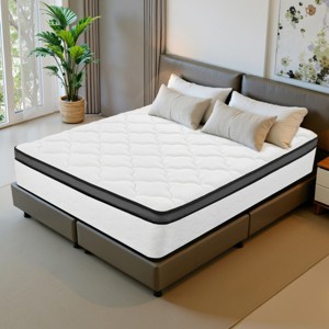 Full Size Memory Foam & Pocket Springs, Medium Firm Hybrid Mattress for Pressure Relief, CertiPUR-US & OEKO-TEX Certified-Coolbibila - 1 of 4