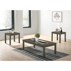 Dark Grey Color Elegant 3pc Coffee Table Set 1x Coffee Table and 2x End Tables Living Room Furniture - 1 of 1
