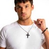 Crucible Men's Polished Medium Size Black Carbon Fiber Steel Cross Necklace - 4 of 4
