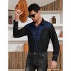 Men's Western Cowboy Shirt Floral Embroidered Long Sleeve Casual Button Down Slim Fit Tops - 4 of 4