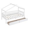 ALEXOUN Twin Size Kids Wooden Tent Bed with 2 Storage Drawers and Rails and Roof,for Kids Teens Girls & Boys,No Box Spring Needed - 4 of 4