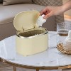 LunaLulinlk Yellow Mini Tabletop Trash Can with 200 Trash Bags, Pop-Up Small Tabletop Trash Can with Lid, Small Countertop Trash Can - 4 of 4