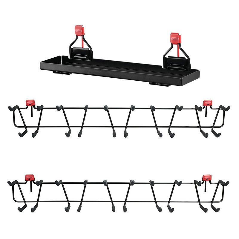Rubbermaid Metal Shed Shelf & 50lb Capacity 34” Storage Shed Tool Rack (2-pack), 1 of 7