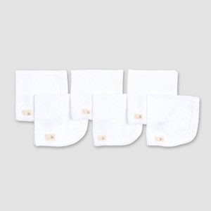 Burt's Bees Baby® Baby 6pk Organic Cotton Washcloth Mitts - White Newborn - 1 of 2