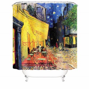 Outdoor Cafe Shower Curtains for Bathroom Waterproof Fabric Bath Curtain Durable Soft Stylish Bathroom Decor 72x72 Inch - 1 of 1