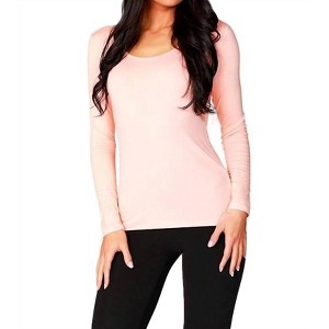 Women's Long Sleeve Scoop Neck Top - ANGEL - 1 of 2