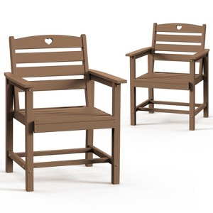 GardenJoy 2-Piece HDPE Outdoor Dining Chairs - Weather Resistant Patio Seating - 1 of 3