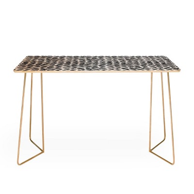 Little Arrow Design Co Arcadia Herringbone Desk Gold - Deny Designs