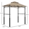 Aghana Digitals Khaki Outdoor Grill Gazebo with LED Light, Double-Top Design, Side Shelves, Hooks & - 2 of 4