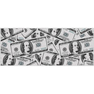 Well Woven Money Collection Hund Dollar Bill Stacked 2006 Version Green Area Rug - 1 of 4