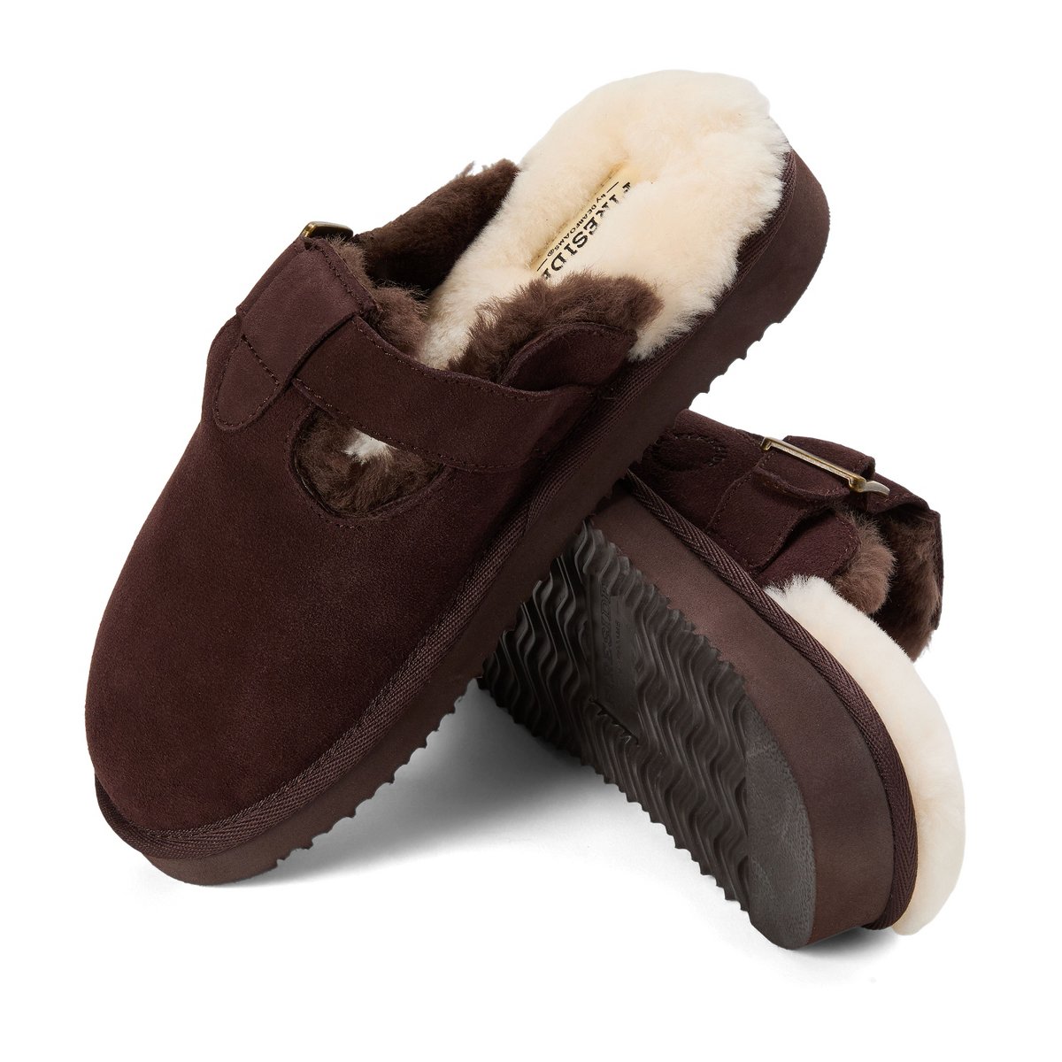 Женские тапочки Dearfoams Fireside by Dearfoams Women's Maitland Genuine Shearling Scuff Slipper - COFFEE Size 10 — фото 3