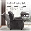 COLAMY Push Back Recliner Chair with Wingback Design, Fabric Accent Chair with Armrests & Wooden Legs for Living Room or Bedroom, Grey - 3 of 4