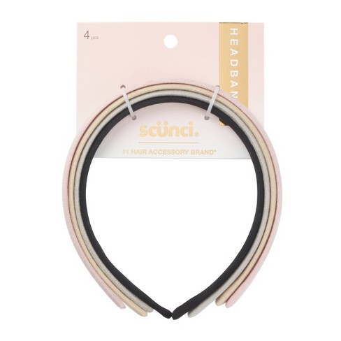 Scünci Thin Microsuede Headbands - Neutral - All Hair - 4pk : Target