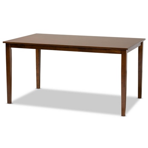 Eveline Rectangular Wood Dining Table Walnut Brown Baxton Studio