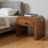 HomeRoots 16" Brown Solid Wood One Drawer Arched Nightstand - 2 of 4