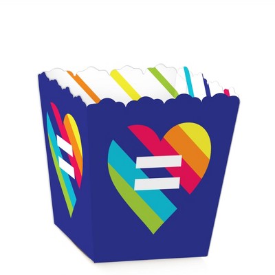 Big Dot of Happiness Love is Love - Gay Pride - Party Mini Favor Boxes - LGBTQ Rainbow Party Treat Candy Boxes - Set of 12