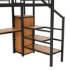 NicBex Full Size Loft Bed with Desk & Storage Staircase,Full Loft Bed with Built-in Wardrobe,LED Lights,Metal Loft Bed for Kids,Teens,Adults - 4 of 4
