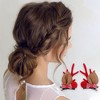 Unique Bargains Christmas Hair Clips Antlers Bow Tie for Christmas 3.15"x1.77" Red 1 Pair - image 2 of 4