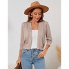 Women’s 3/4 Sleeve Cropped Cardigan Sweaters Open Front Knit Short Bolero Shrugs - 4 of 4