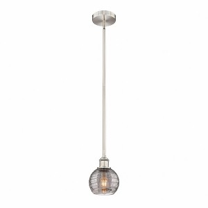Athens Deco Swirl - 1 Light Stem Hung Mini Pendant In Industrial Style-7.63 Inches Tall and 5.88 Inches Wide - 1 of 1