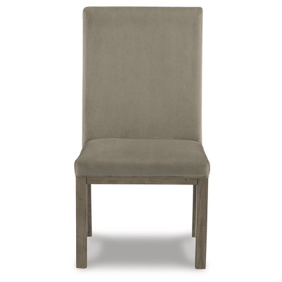 Gray Upholstered Wood Side Chair Set with Contemporary Design