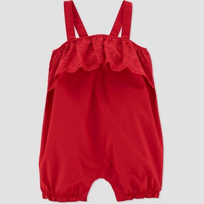 Baby Girls' Eyelet Romper - Just One You® made by carter's Red 6M