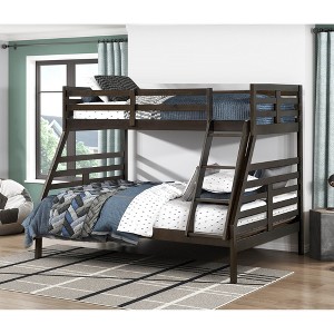 Twin Over Full Bunk Bed with Guard Rails for Bedroom - 1 of 4