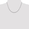 Black Bow Jewelry 2.5mm Sterling Silver Diamond Cut Solid Square Franco Chain Necklace - 3 of 4
