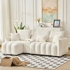 92" L-Shaped Sectional Sofa with USB Port & Storage Console,White Teddy Fur 5-Seater Sofa for Living Room,Apartment-Baofuwish - 3 of 4