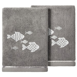 Linum Home Textiles 100% Turkish Cotton FIGI Embellished Towel Set - 1 of 4