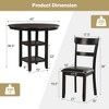 Costway 5-Piece Dining Set W/ Counter Height Round Dining Table & 4 Upholstered Chairs - 4 of 4