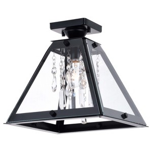 VAXCEL Tremont 12.5-in W Crystal Black Urban Loft Semi Flush Mount Ceiling Light - 1 of 4