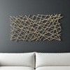 HomeRoots 25" X 49" Gold Abstract Lines Metal Hanging Dimensional Sculpture - 2 of 4