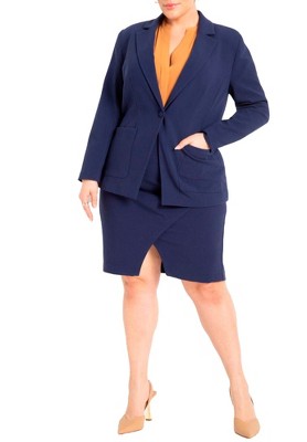 ELOQUII Women's Plus Size The 365 Suit Wrap Pencil Skirt