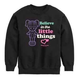 Boys' - Polly Pocket - Believe In The Little Things Graphic Long Sleeve Fleece Sweatshirt - 1 of 3