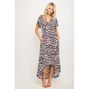 WEST K Women's Georgia Faux-Wrap Maxi Dress with High-Low Hem and Tie Waist - 1 of 4