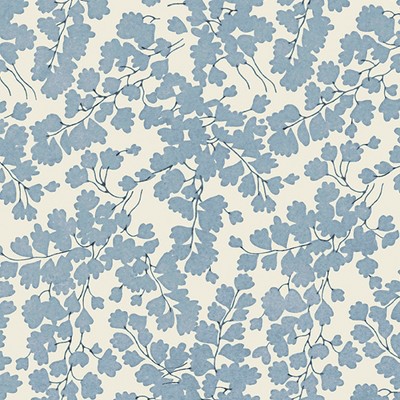 Laura Ashley Newport Blue Vinyl Floral Wallpaper Roll