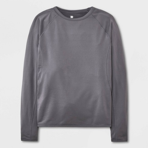 Long Sleeve Relaxed Fit Thermal Shirt - Grey