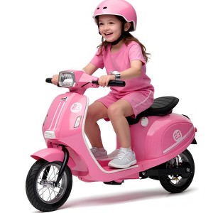 Jojoka Electric Motorcycle for Big Kids, 24V 350W Ride on Moped, Max Up to 14MPH, with Rear Brake, Twist Grip Throttle & LED Light - 1 of 4
