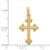 Black Bow Jewelry 14k Yellow or White Gold Small Budded Cross Pendant, 14 x 27mm - 4 of 4