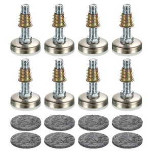 Unique Bargains Metal Non-Skid Adjustable Furniture Leveling Feet with Felt Pads for Chairs - 1 of 4