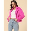 INSPIRE CHIC Women's Autumn Winter Cropped Notch Lapel Faux Fur Fluffy Jacket - 3 of 4