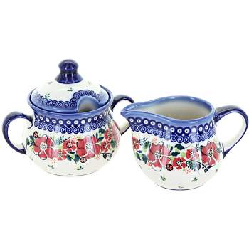 Blue Rose Polish Pottery C06-ML01 Galia Cream & Sugar Set